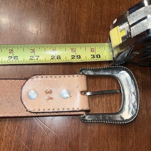 Western Floral Tooled Genuine Leather Brown Belt 23-28 Classic Rodeo - Picture 3 of 4